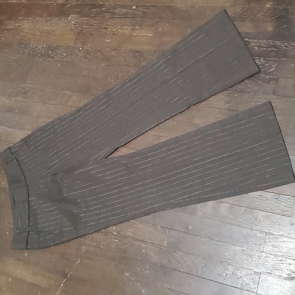 NWOT Beautiful one of kind wide leg slacks with rainbow shimmer pinstripes